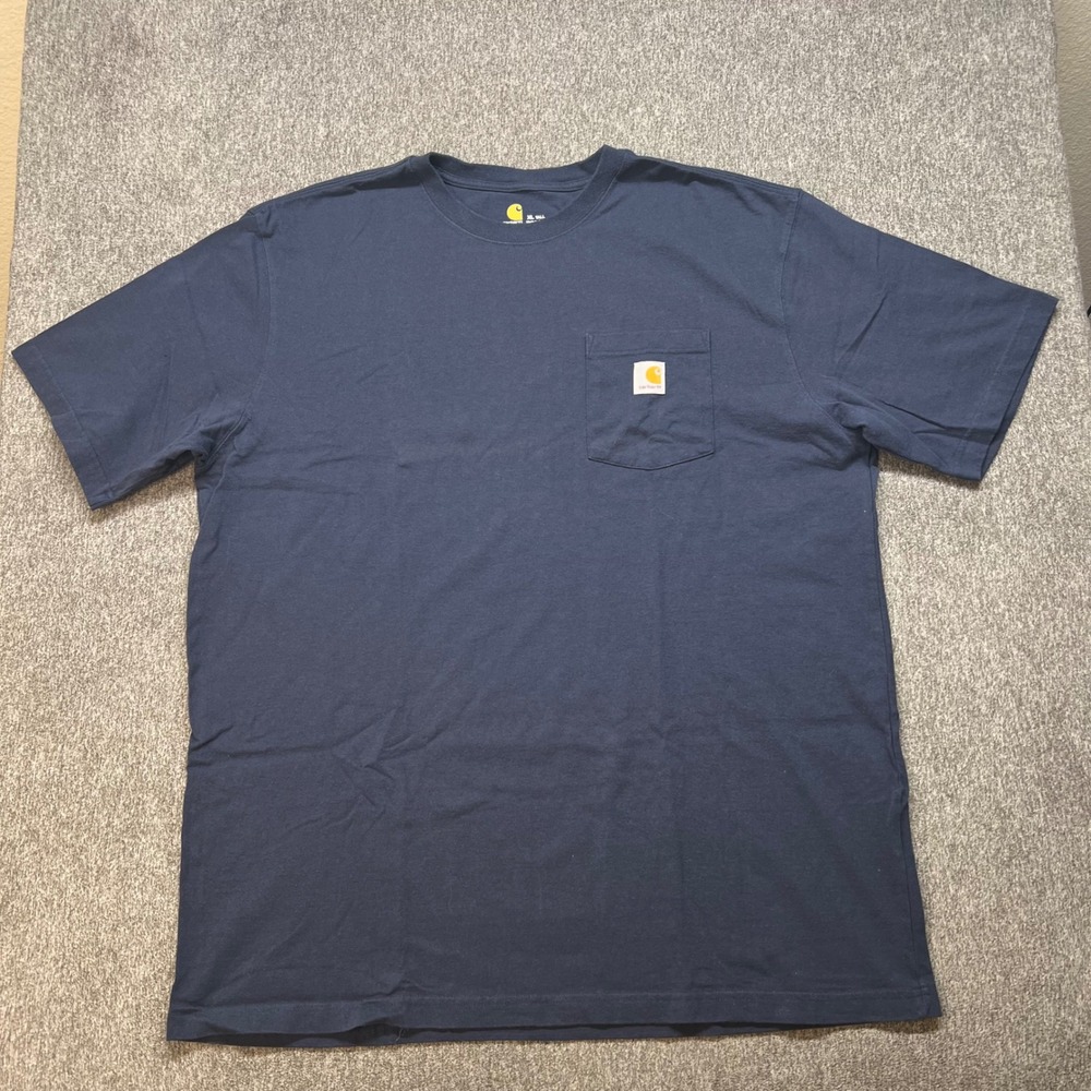 Carhartt Mens K87 NVY Original Fit Pocket T-Shirt Navy Blue XL Tall 100136